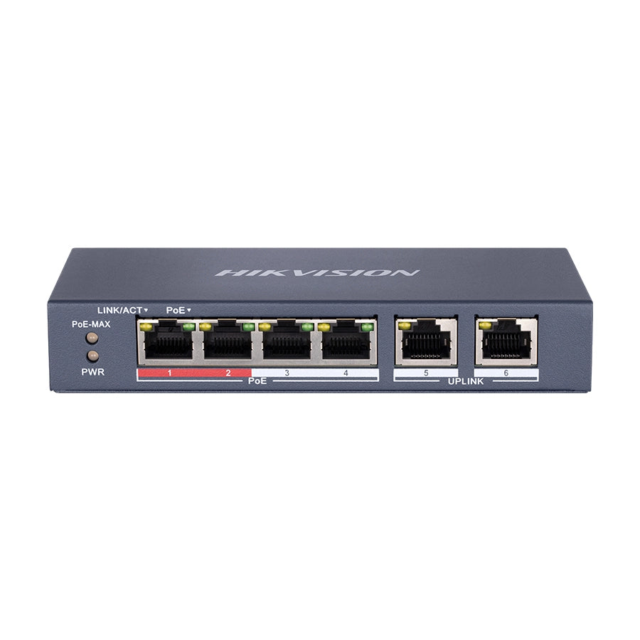 Hikvision ds-3e0106p-e/m - unmanaged switch 4 poe ports - 2 uplink port - HIKDS-3E0106P-E-M
