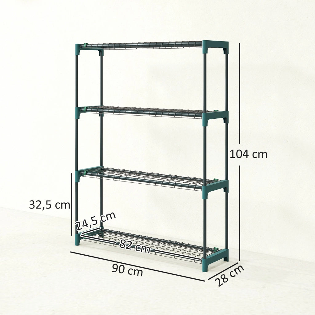 Supporto per Piante 4 Livelli ¨C Xylo ¨C Metallo Verde Interno Esterno Set 2 Pezzi