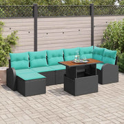 Set Divano da Giardino 8 pcs Nero Poly Rattan 3358356