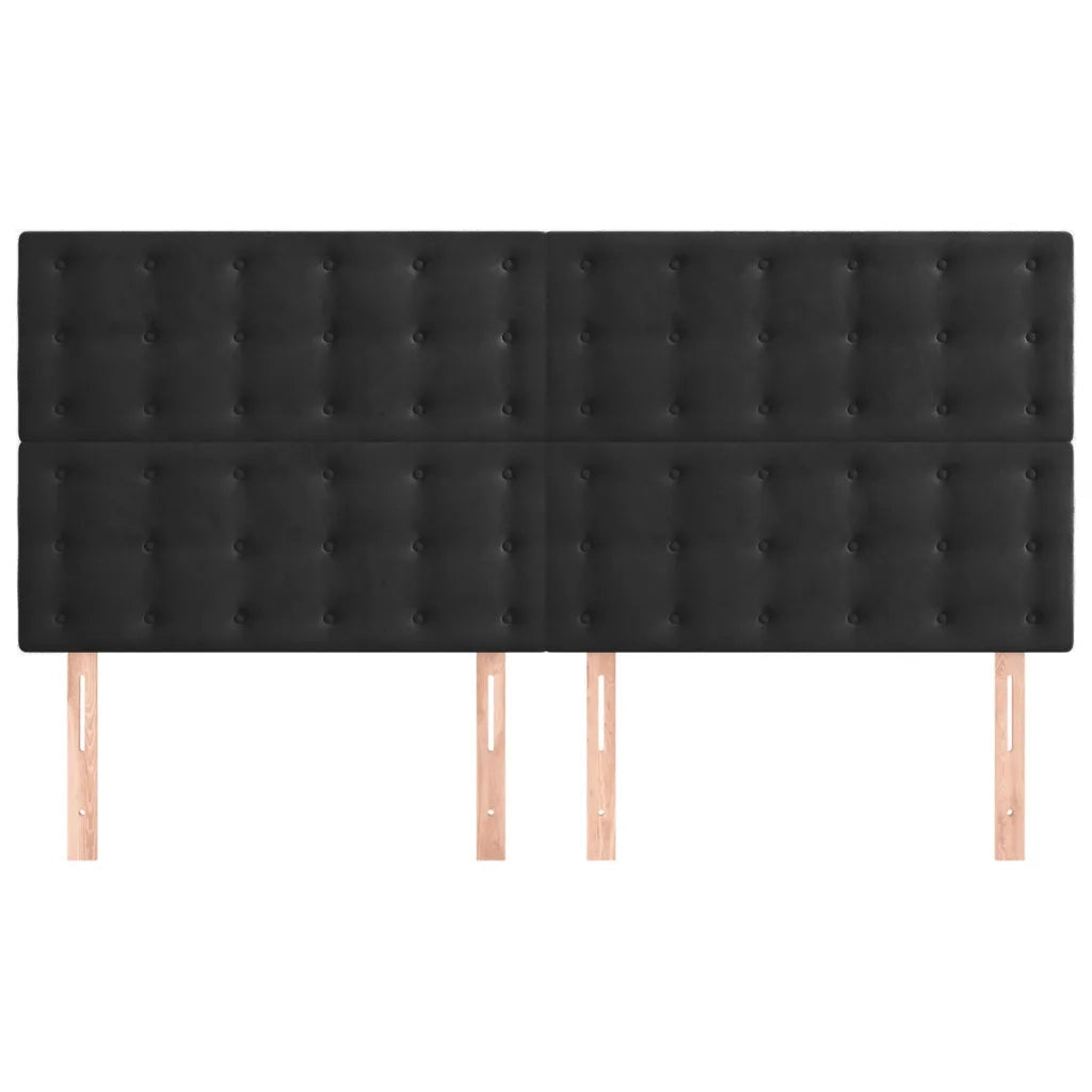 Testiera | Testata Nera 180x5x118/128 cm Velluto