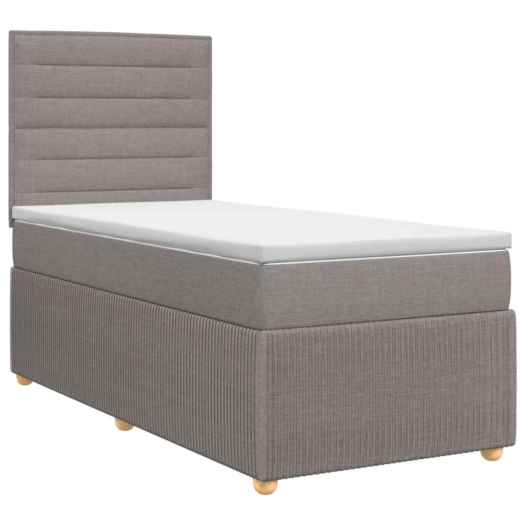 Letto box spring con materasso Tortora 90 x 200 cm Tessuto 3454302