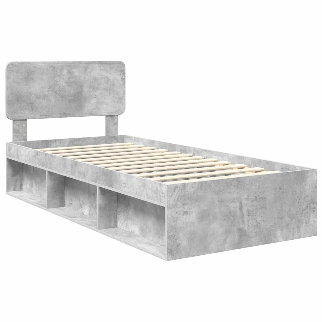 Letto singolo | Letto per adulti | Struttura del letto Grigio Concret¨¨ 75 x 190 cm Pino massello
