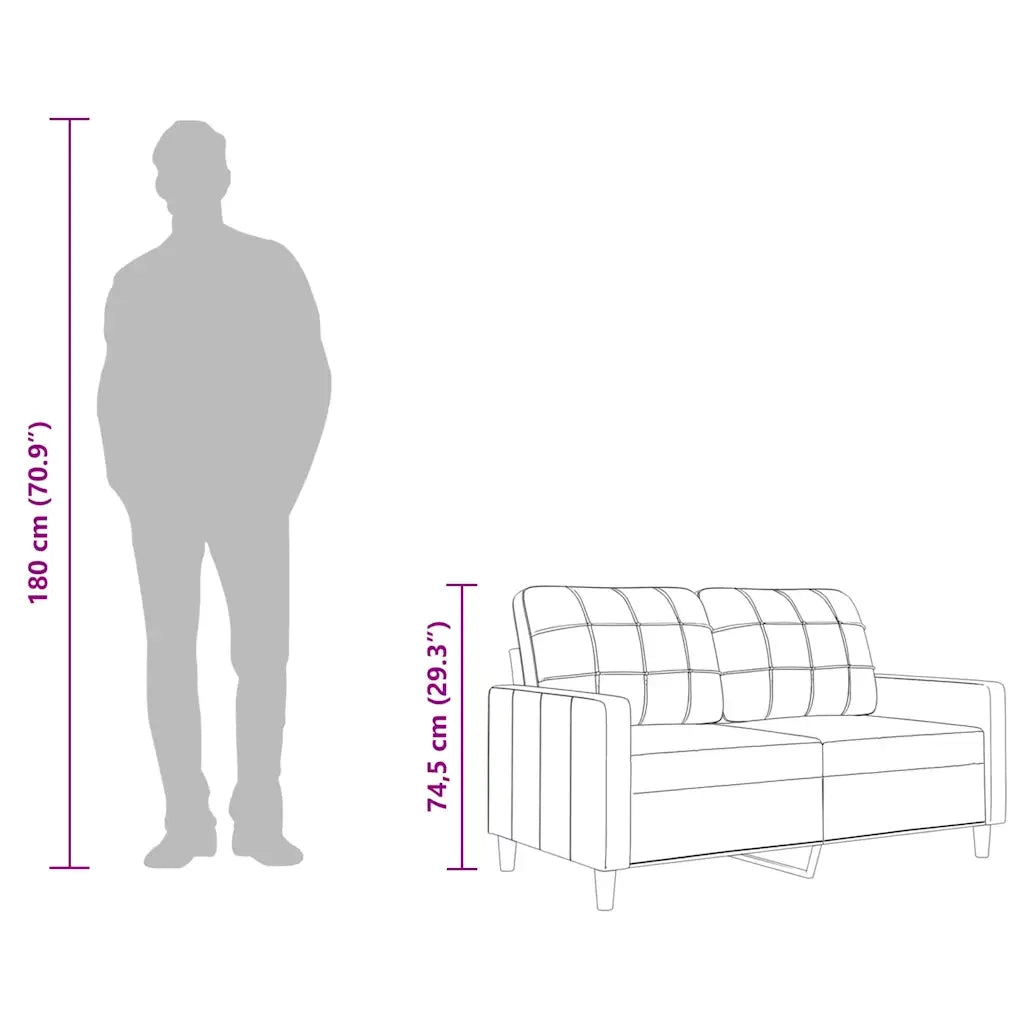 Divano | Divano da soggiorno | Sofa a 2 Posti Grigio Scuro 140 cm in Tessuto