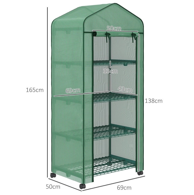 SERRA Mini 69x50x165 cm Verde in Acciaio con 4 ripiani