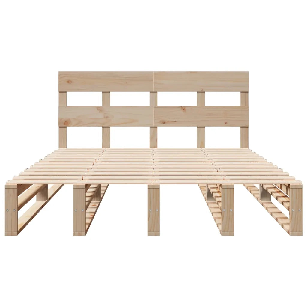 Letto senza Materasso-Struttura Letto 120x190 cm in Legno Massello di Pino 695132