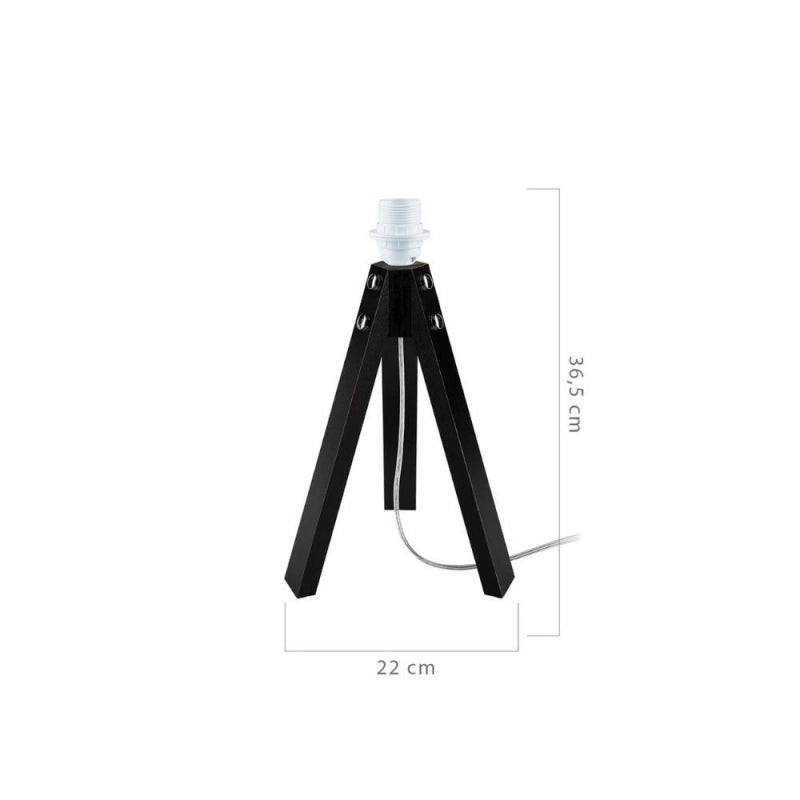 Lampada da tavolo treppiede Deco MDL3042 legno nero