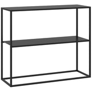 Consolle Ingresso Moderno ¨C Xylo ¨C Acciaio Nero 2 Ripiani 90x30x75cm