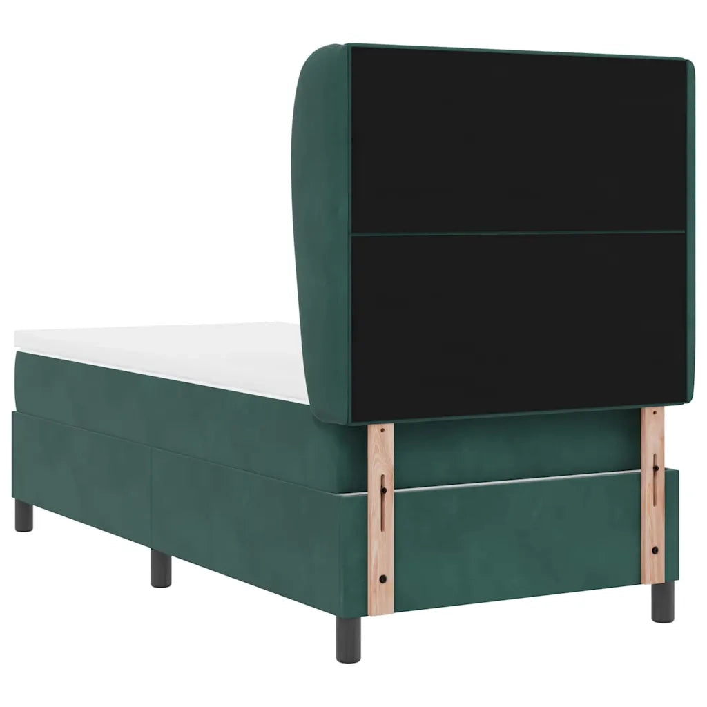 Letto a molle con materasso Verde Scuro 190 x 90 cm Velluto 3340907