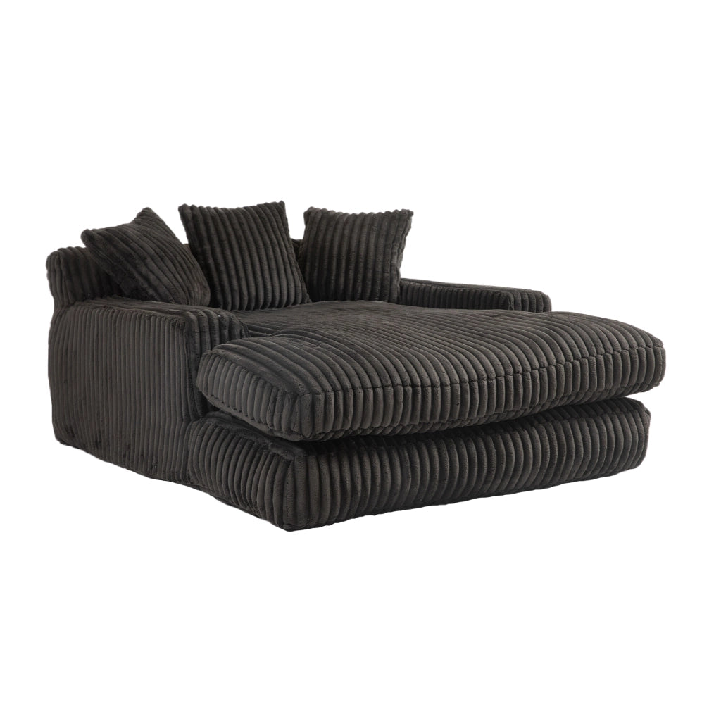 Divano Letto Singolo Cloud Couch ¨C MINIMAL ¨C Velluto a Coste Nero con Cuscini