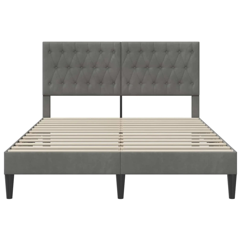Letto matrimoniale | Letto per adulti | Struttura del letto Grigio Scuro 120 x 200 cm Velluto