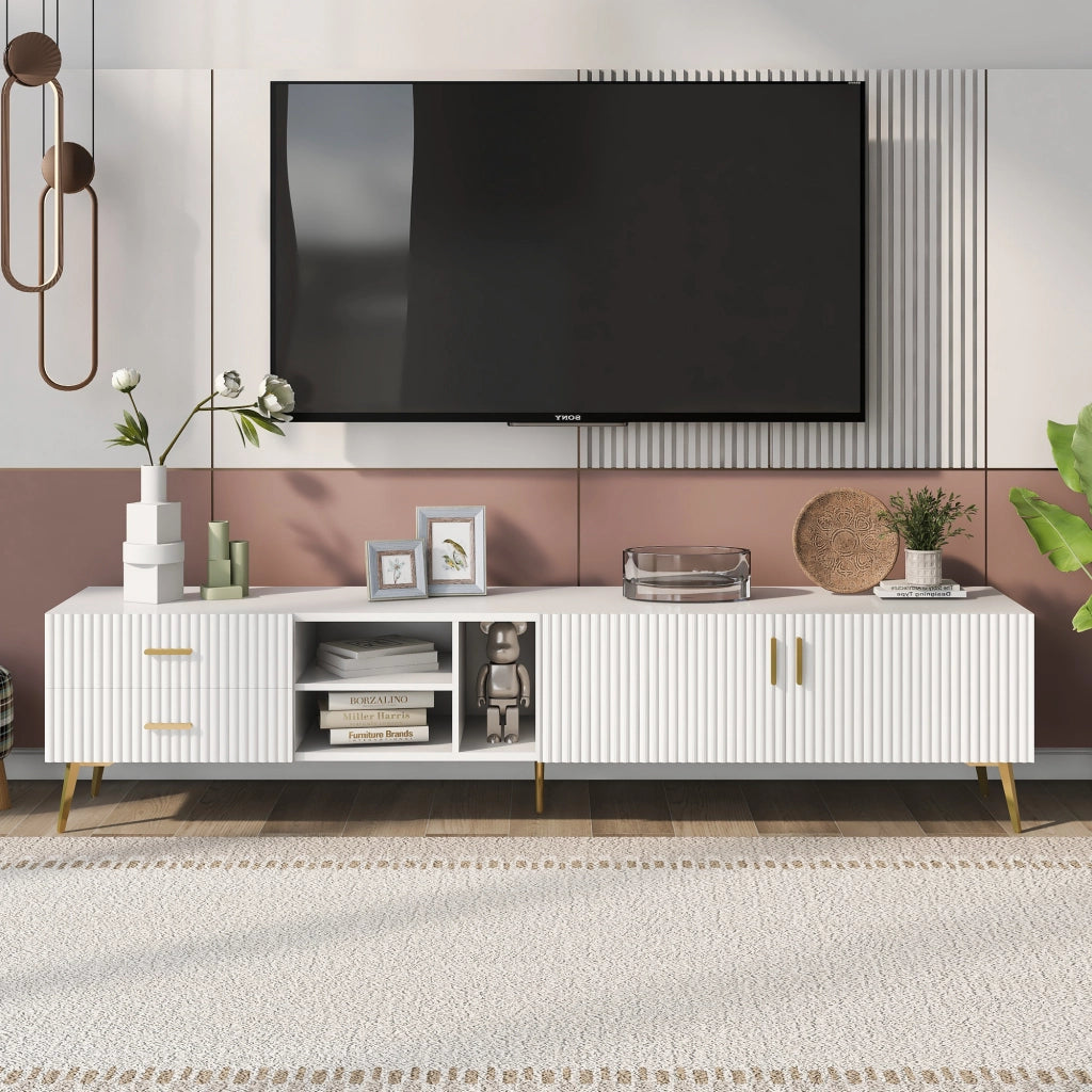 Mobile TV per 75 Pollici ¨C MINIMAL ¨C Bianco, Lowboard, Console Multimediale