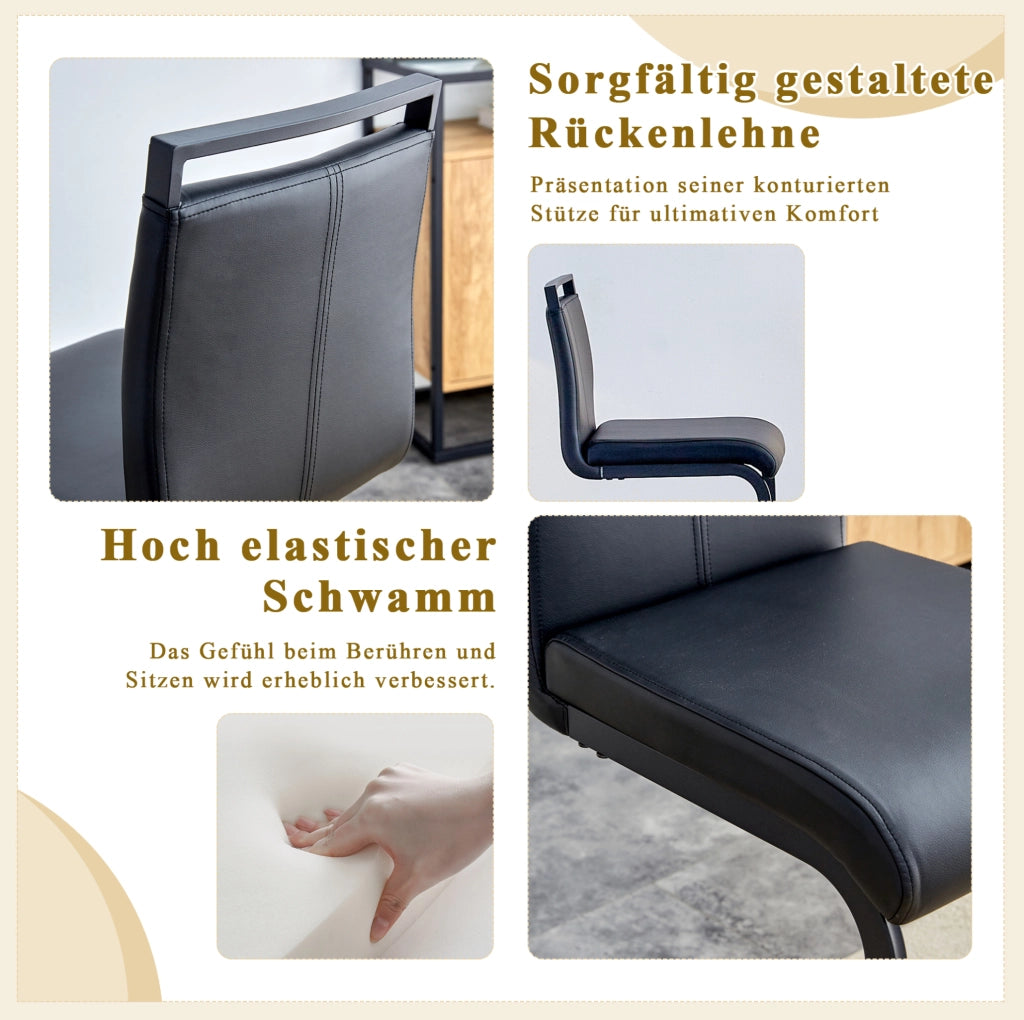 SGABELLO ALTO Set da 2 pezzi 96,5 cm Nero PU e metallo