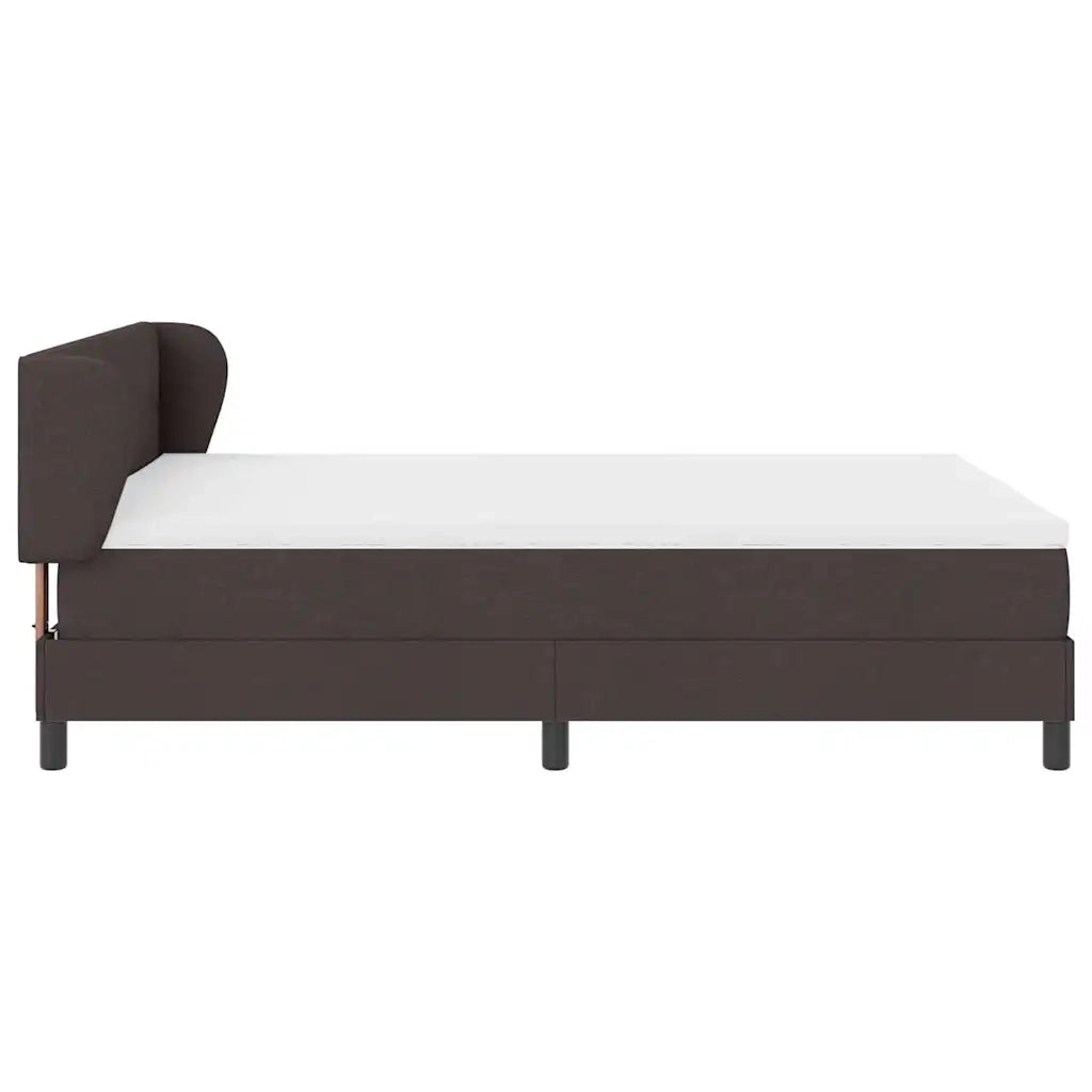 Letto a molle con materasso Marrone Scuro 140 x 200 cm Tessuto 3340027