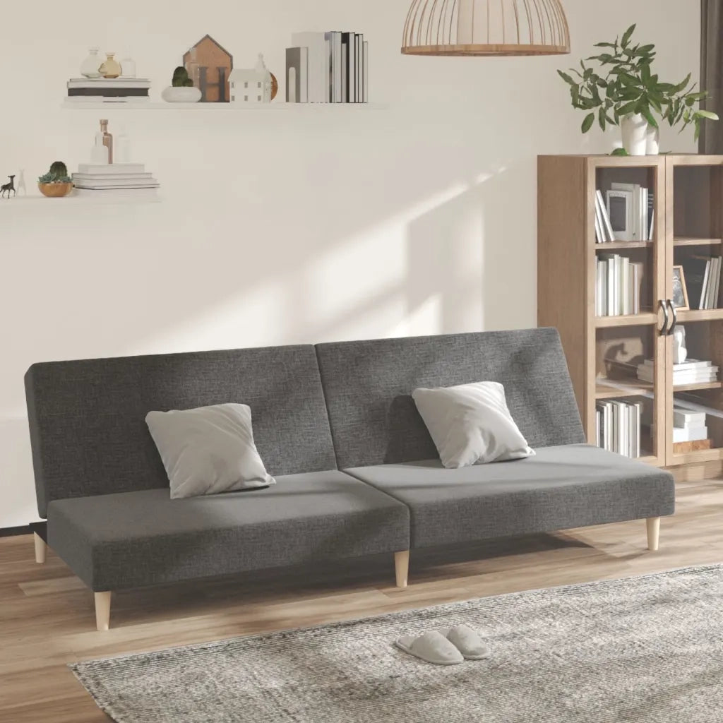 Divano letto | Sof¨¤ letto | Letto singolo a 2 Posti Grigio Chiaro in Tessuto