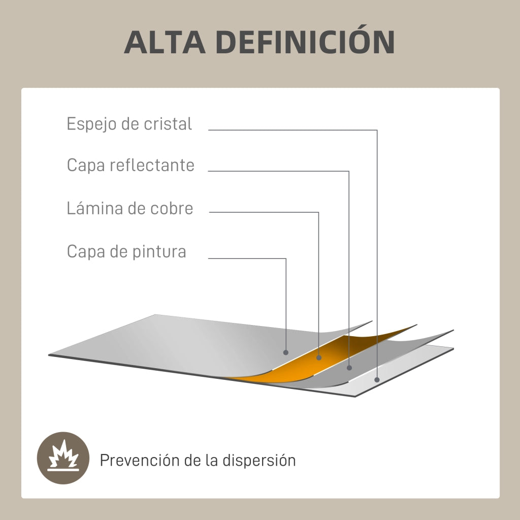 Specchio da Parete Rettangolare ¨C Xylo ¨C Cornice Metallo Dorato 90x60 cm