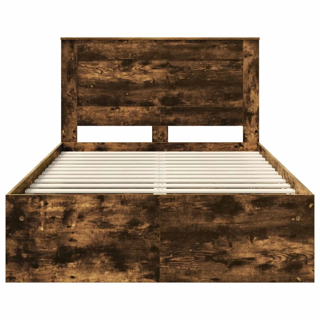 Letto matrimoniale | Letto per adulti | Struttura del letto Rovere fum¨¦ 120 x 200 cm Pino massello