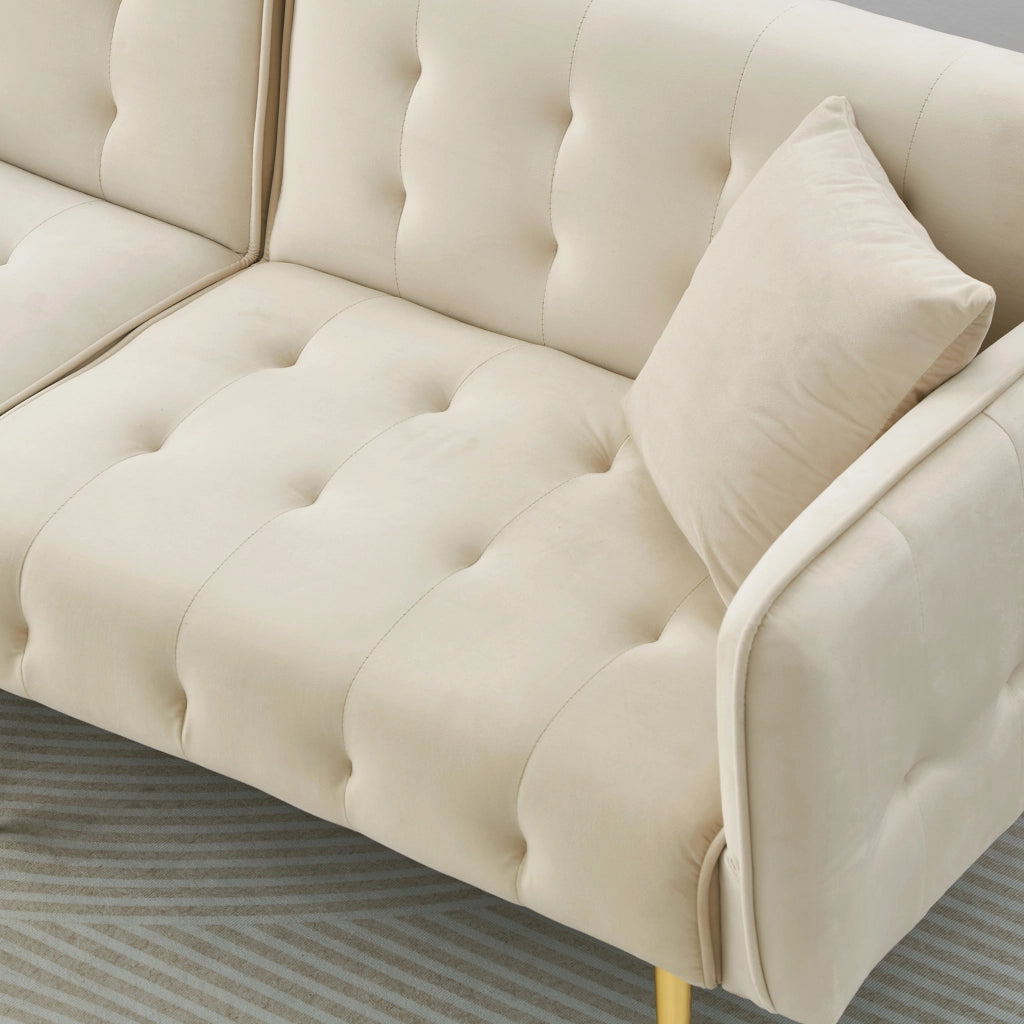 Divano Letto 2 Posti Pieghevole ¨C MINIMAL ¨C Velluto, Schienale Regolabile