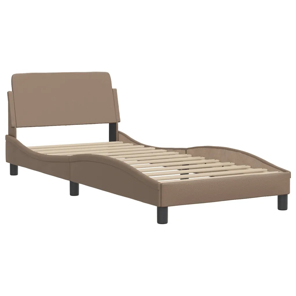 Letto Viana con Materasso Cappuccino 90x200 cm in Similpelle 3208772