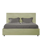 BS COM Letto matrimoniale con rete imbottito 160x190 microfibra tè verde