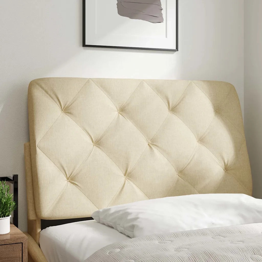 Coussin de tête de lit crème 80 cm tissu