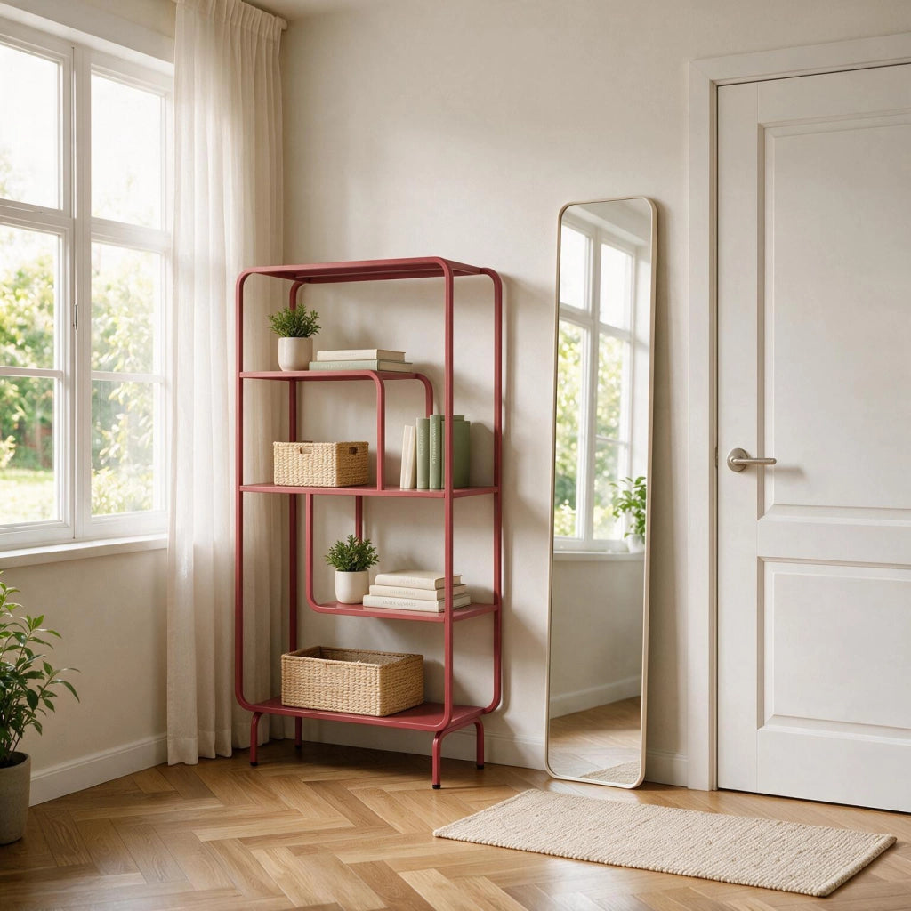 Console design in metallo rosso carminio CAPUCINE