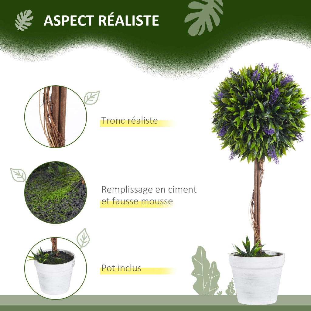 2 piante artificiali lavanda con vaso ¨C Minimal ¨C 60 cm verde