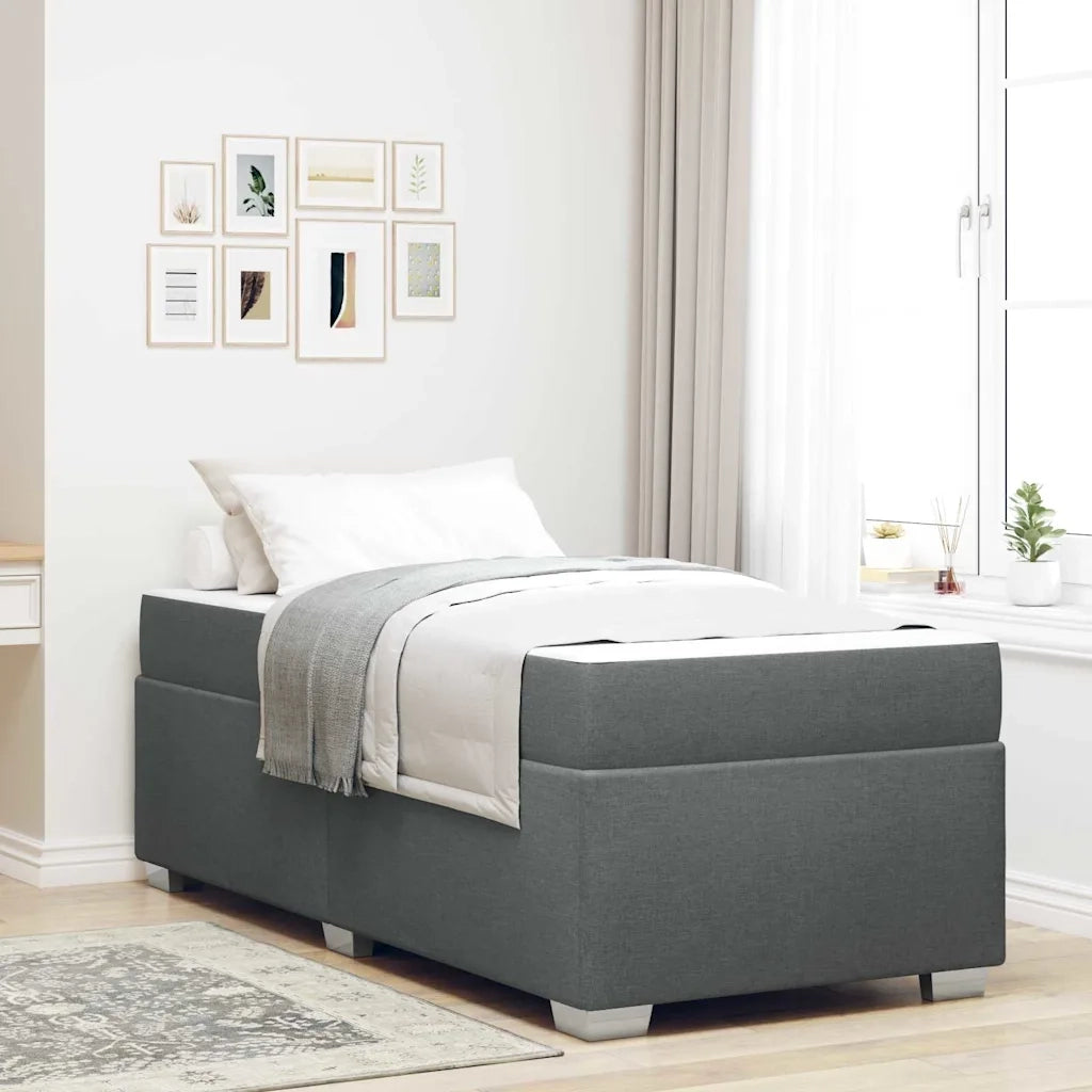 Letto singolo | Letto per adulti | Struttura del letto Grigio scuro 80 x 200 cm Tessuto
