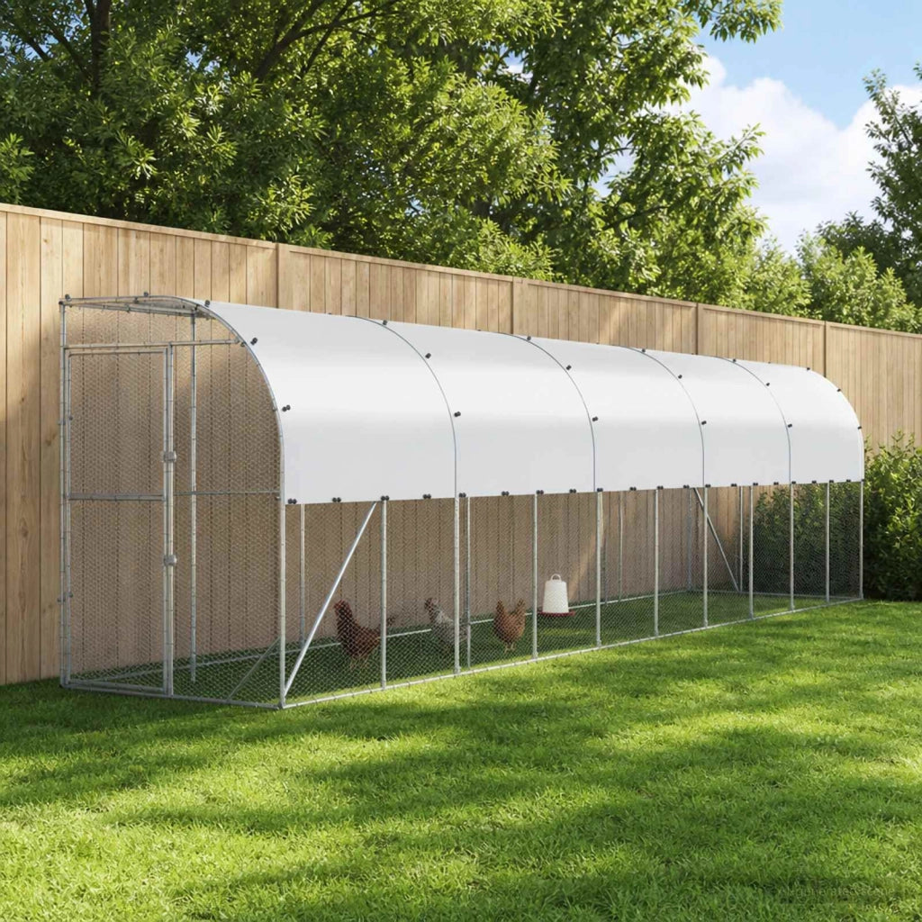 Gabbia per Polli Contro il Muro Argento 600 x 150 x 215 cm 3434724