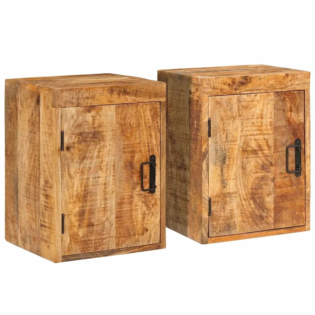 Comodino 2 pcs Marrone 35 x 33 x 48 cm Legno di mango massello 4016725