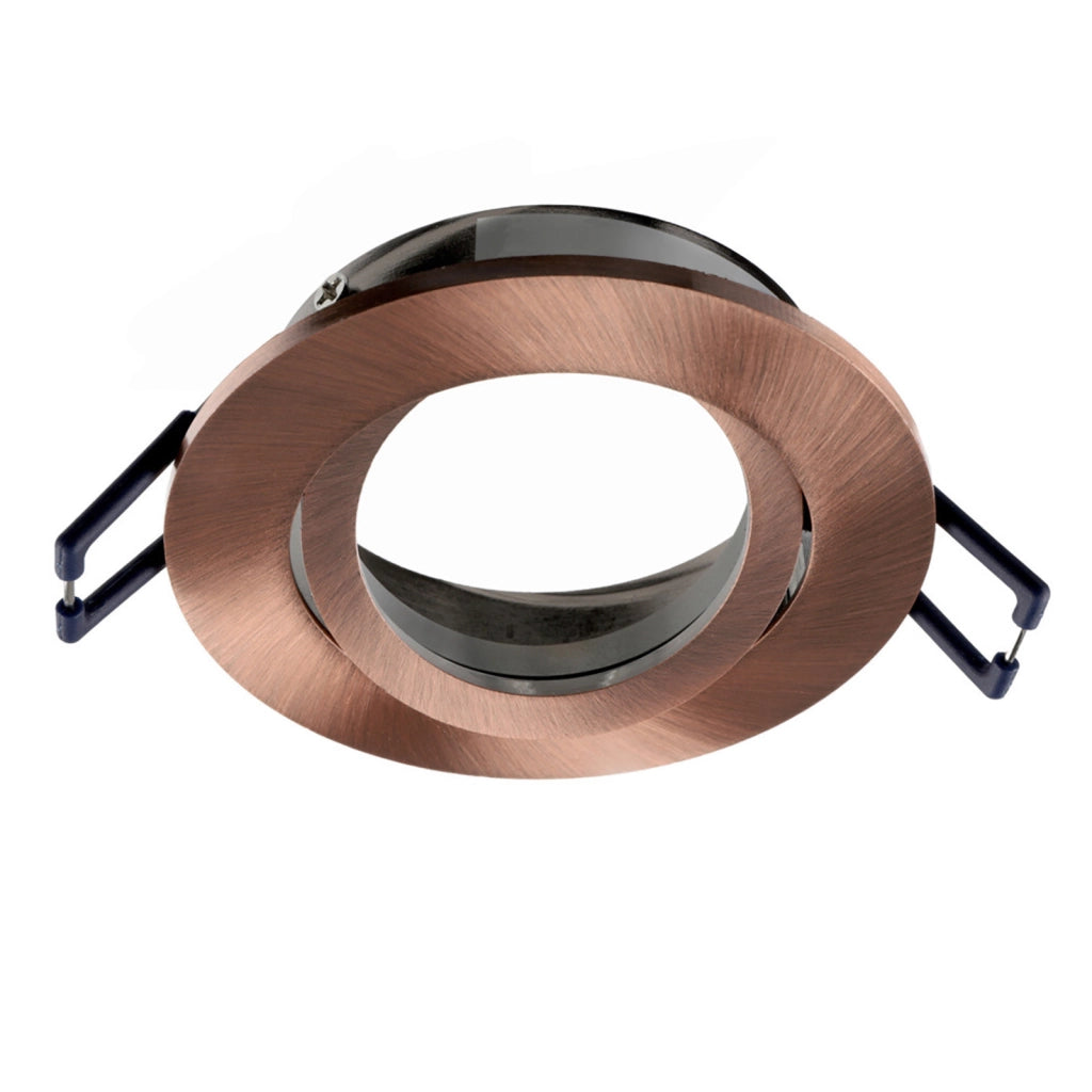 Faretto ad incasso portafaretto rame tondo foro 70mm moderno orientabile supporto lampade GU10 GU5.3 RAME