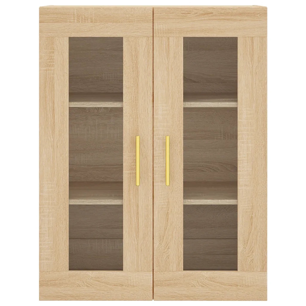 Elegante e pratico pensile da parete 69,5 x 34 x 90 cm design contemporaneo legno composito rovere Sonoma 02_0048619