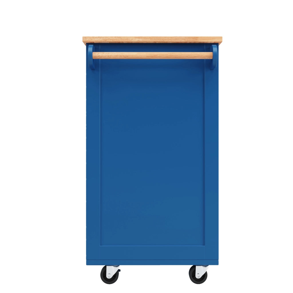 CARRELLO DA CUCINA 102x45x92 cm Blu in MDF e metallo