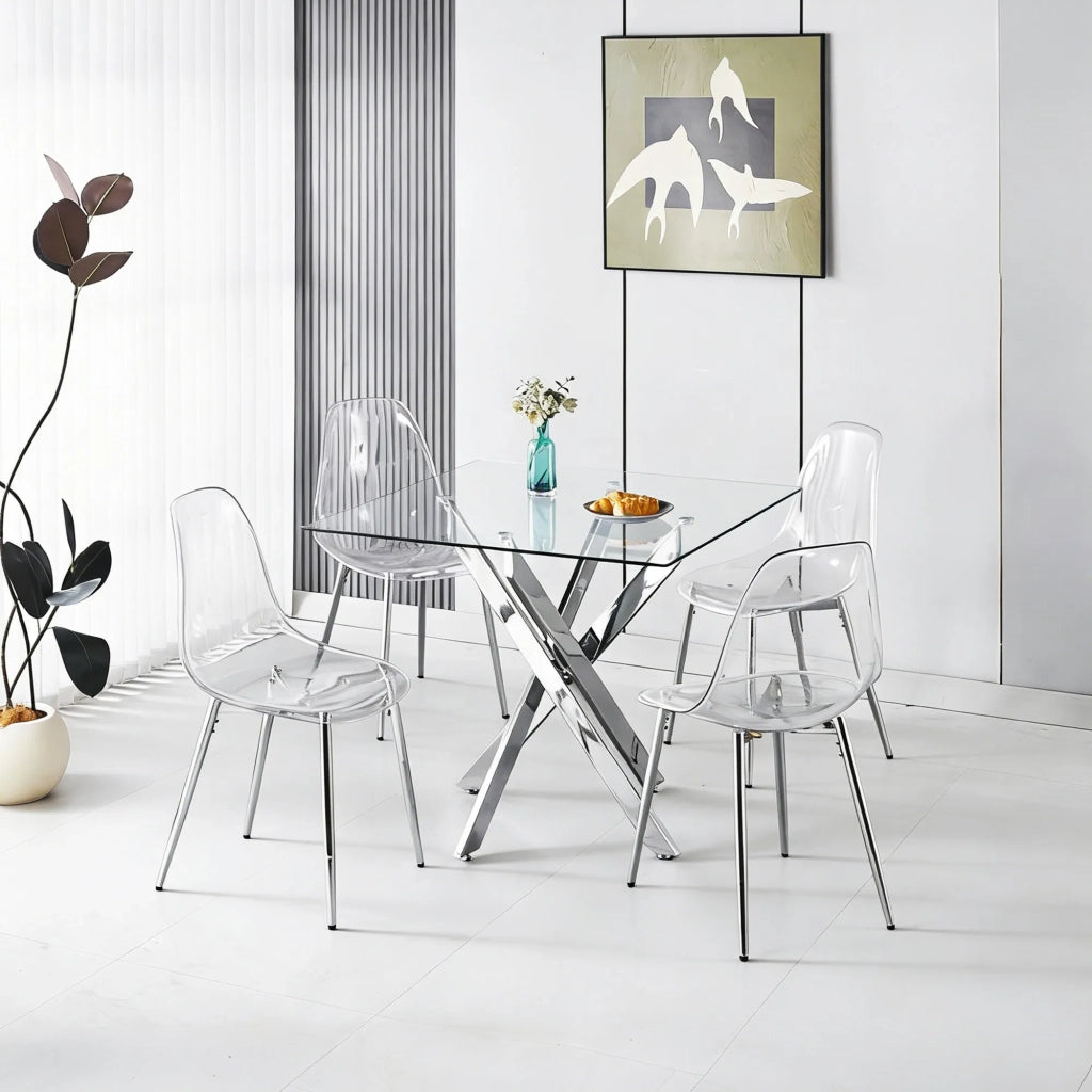 Set da pranzo 5 pezzi: 1 tavolo + 4 sedie