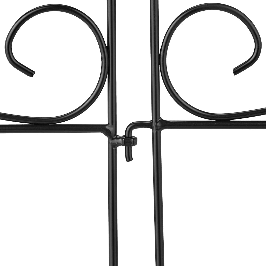 Barriera da giardino decorativa in ferro 6 elementi da piantare delimitazione chiara design antico in metallo nero 13_0012420