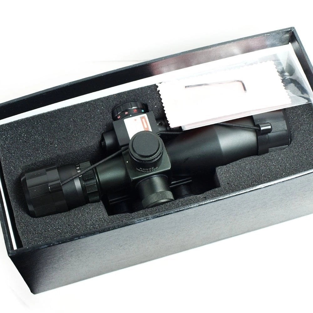 Trade Shop - Mirino Ottico Di Precisione Con Reticolo Illuminato 2.5-10x40 Puntatore Laser -