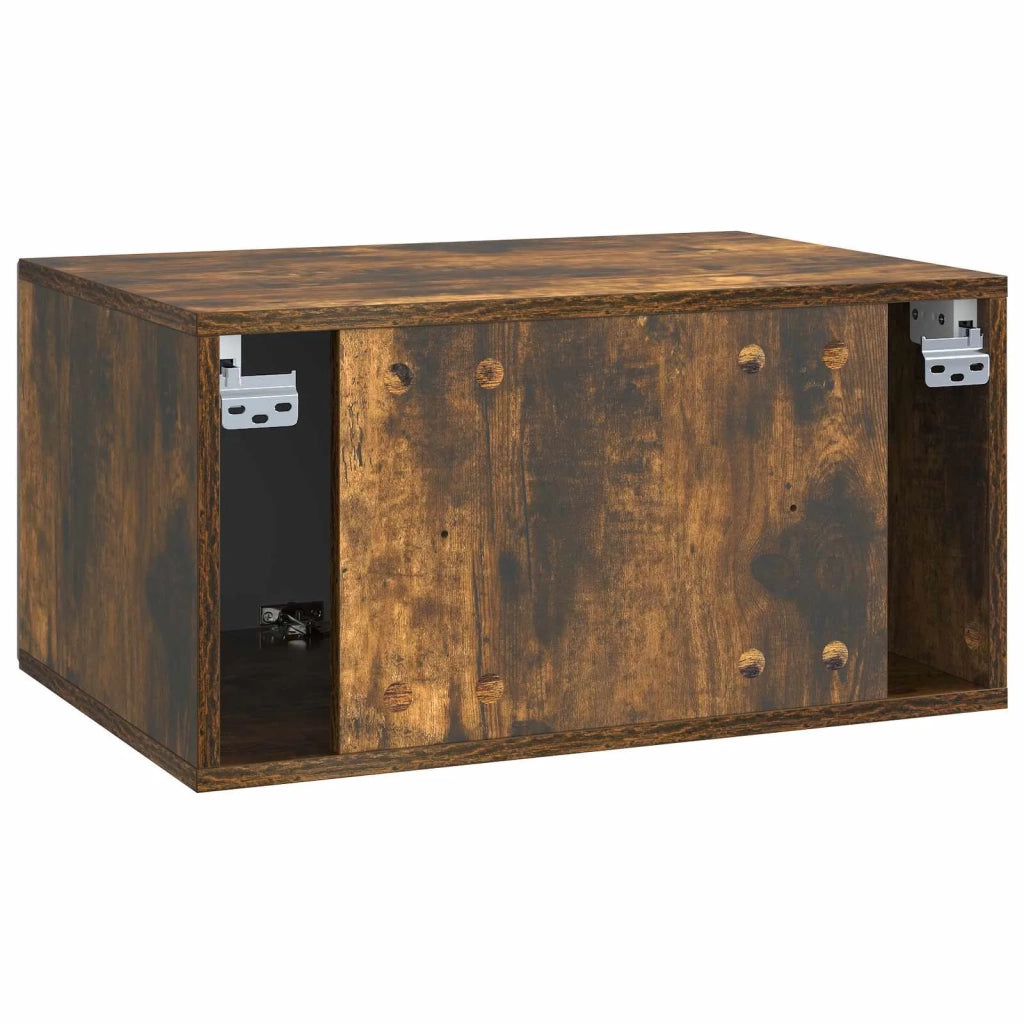 Mobile Porta TV da Muro-Credenza per TV sospesa Rovere Fumo 59,5 x 41 x 30 cm 818339