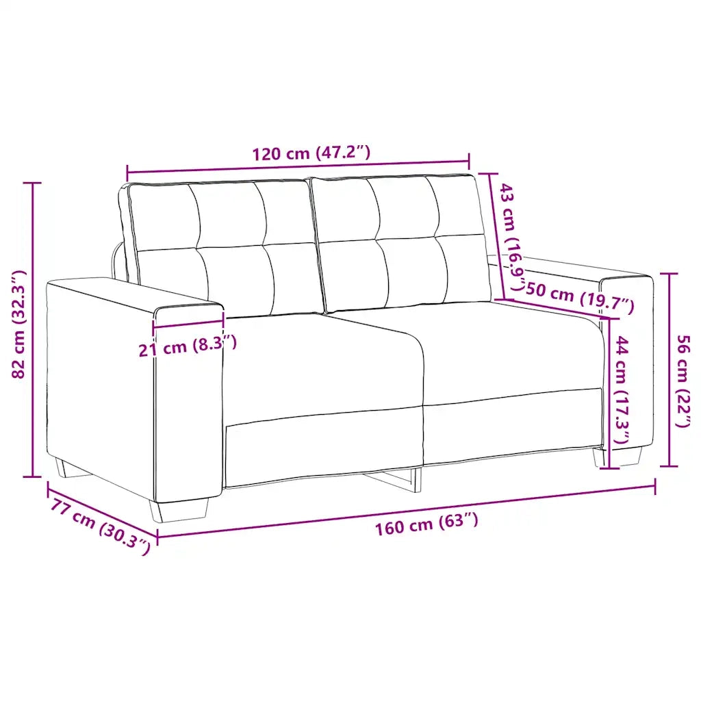 Set divano a 2 pz con Cuscini in Tessuto Nero 3324712
