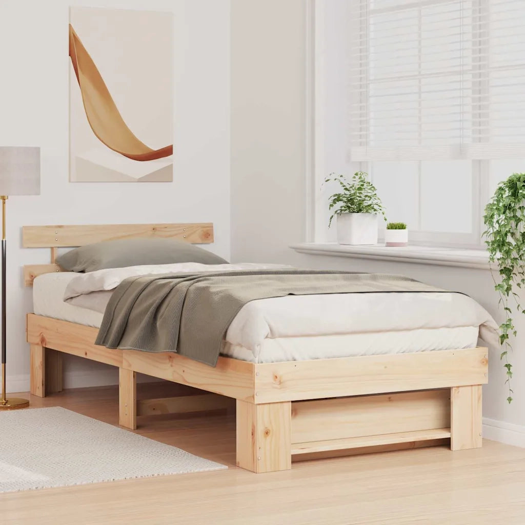 Letto singolo | Letto per adulti | Struttura del letto Marrone 100 x 200 cm Pino massello