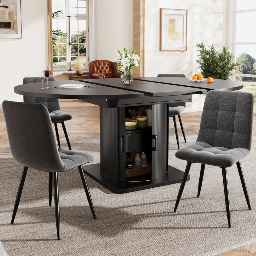 TAVOLO ALLUNGABILE 118-158 x 118 x 76 cm MDF Nero