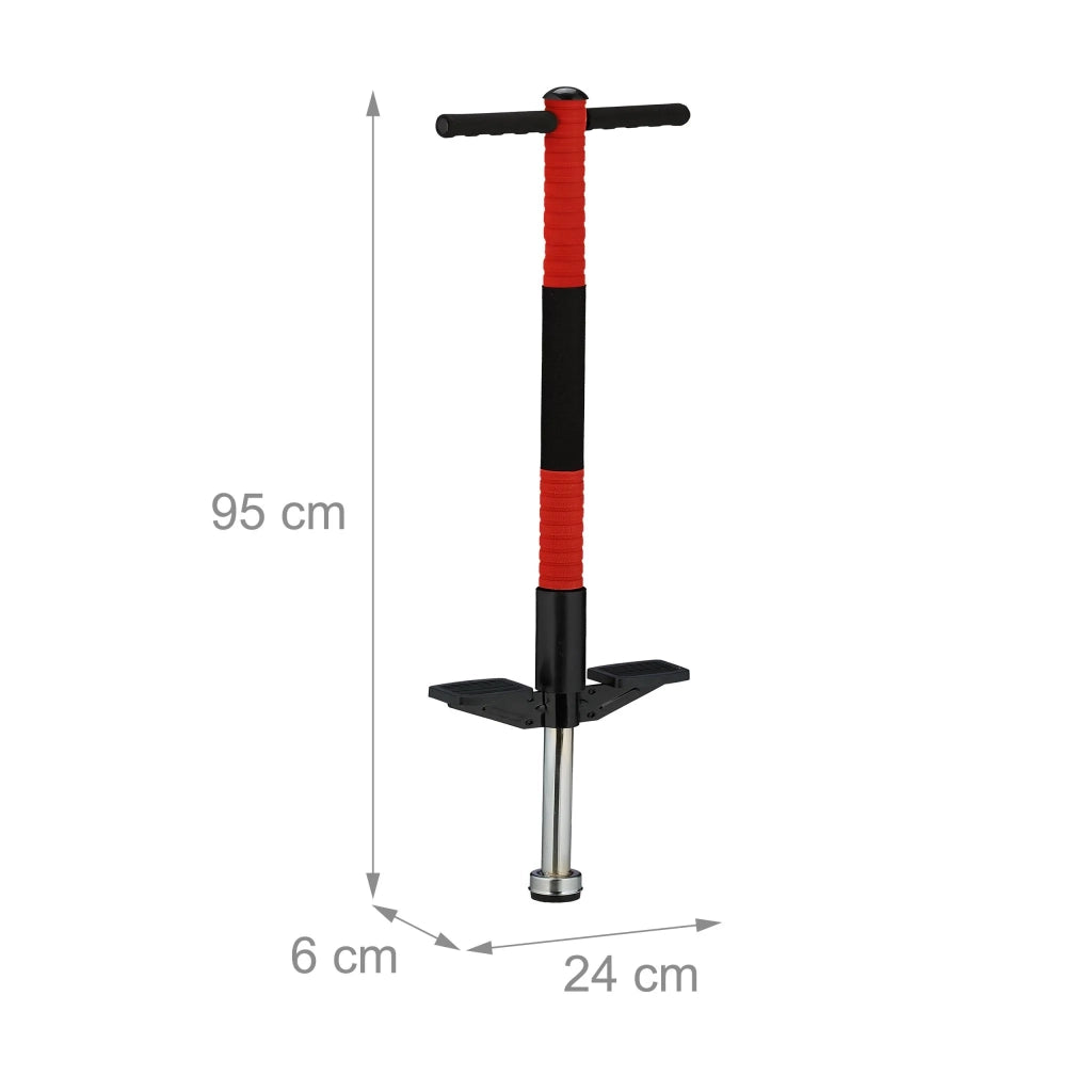 Bastone saltarello per bambini da esterno fino a 35 kg ergonomico imbottito finitura robusta 95 x 24 x 6 cm in acciaio inox nero 13_0016503
