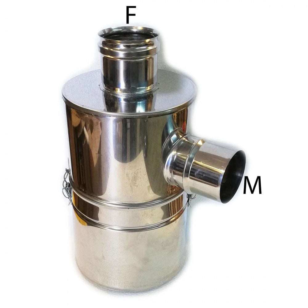 Abbattitore inox da 100mm per la fuliggine di stufe e caldaie a pellet