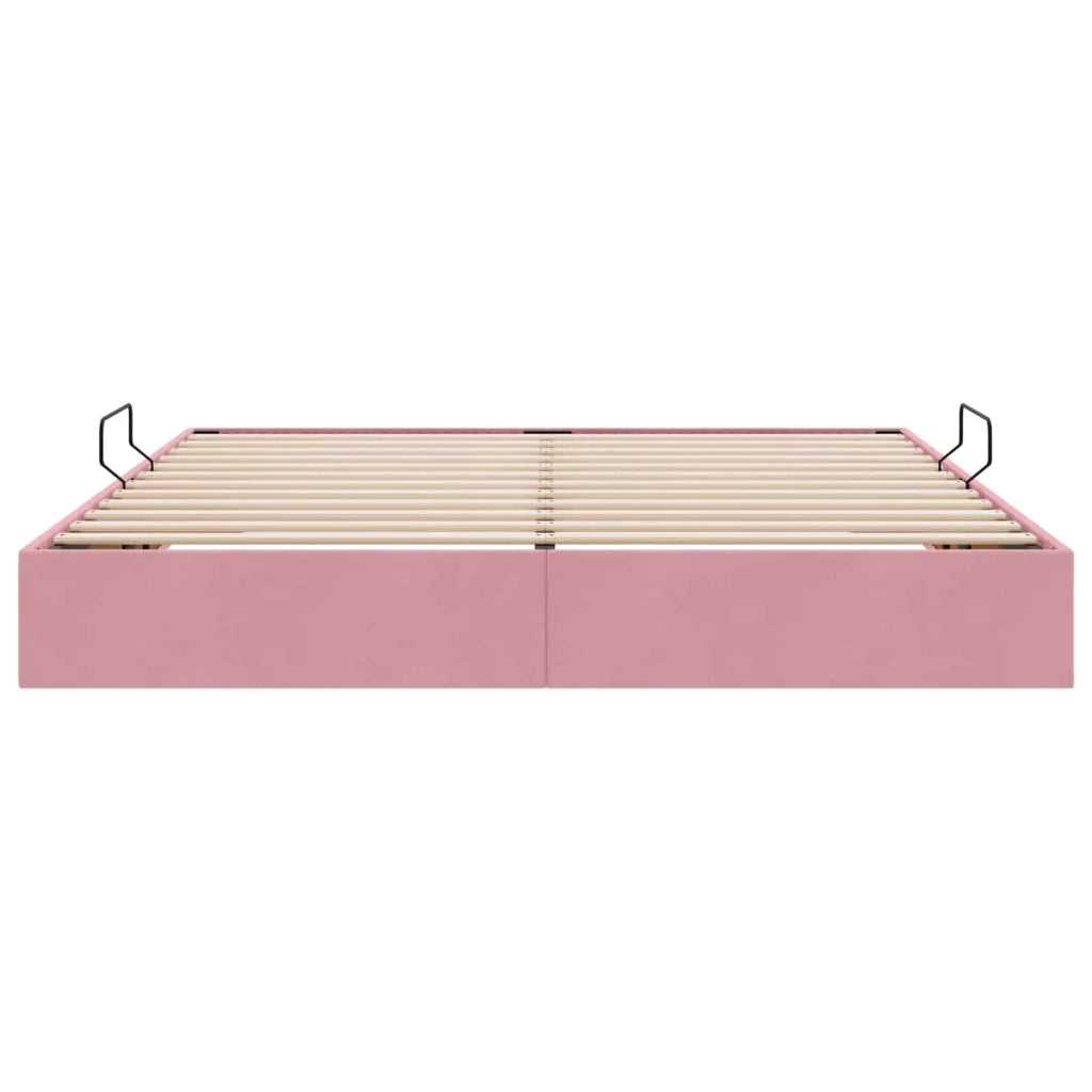 Letto ottomano con archiviazione Rosa 180 x 200 cm Velluto 3442903