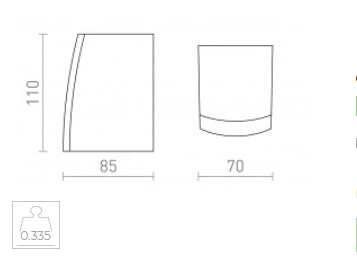 Lampada Faretto SELMA da parete grigio argento  230V GU10 35W IP54