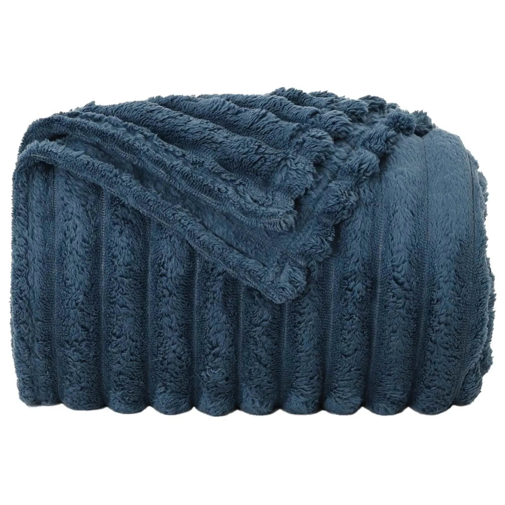 Coperte da Pile 6 pcs Blu navy 240 x 220 cm Panno