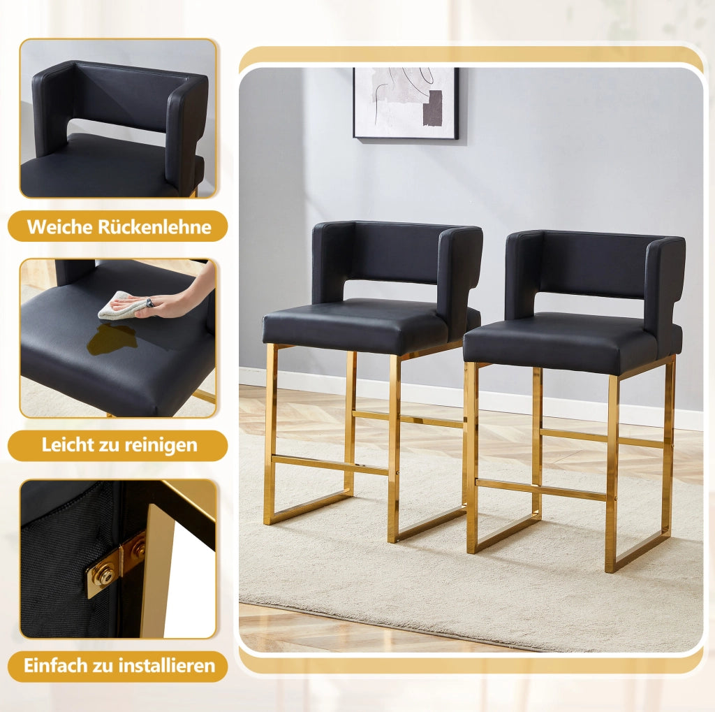 SGABELLI da bar design nordico 91,4 cm nero e oro