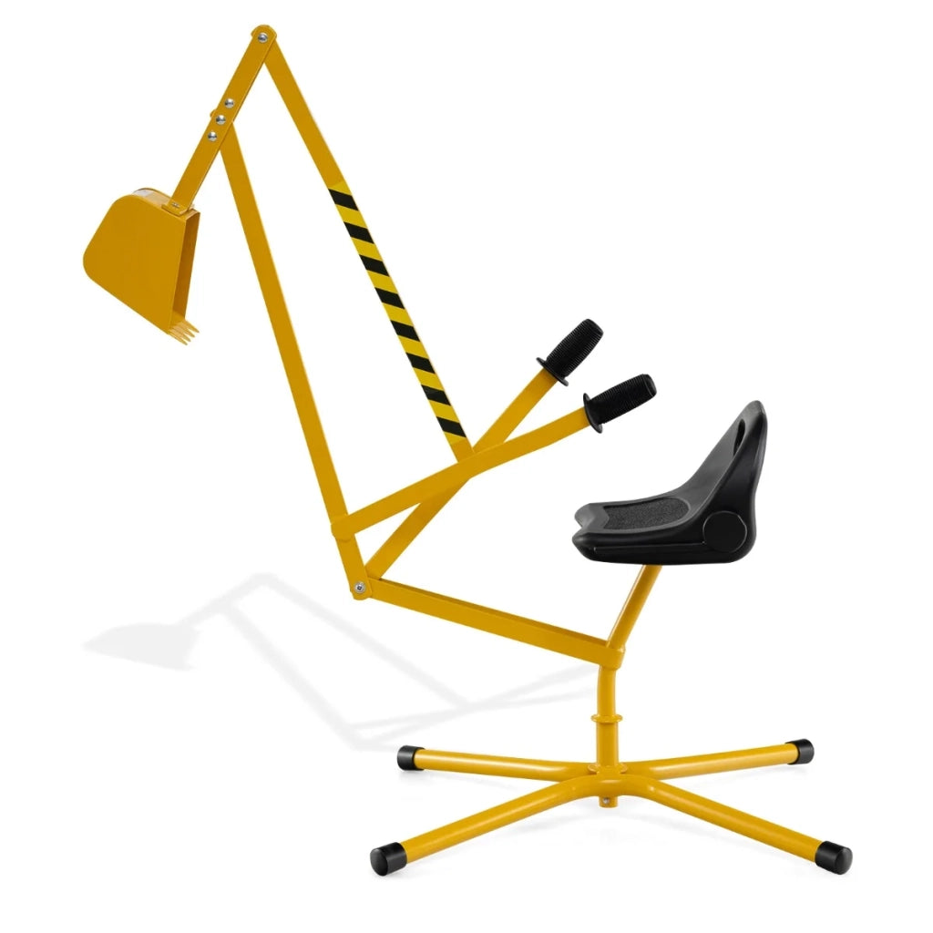 Escavatore per bambini giocattolo da esterno 123 x 62 x 62 cm sedile girevole a 360° struttura in metallo giallo 20_0013096