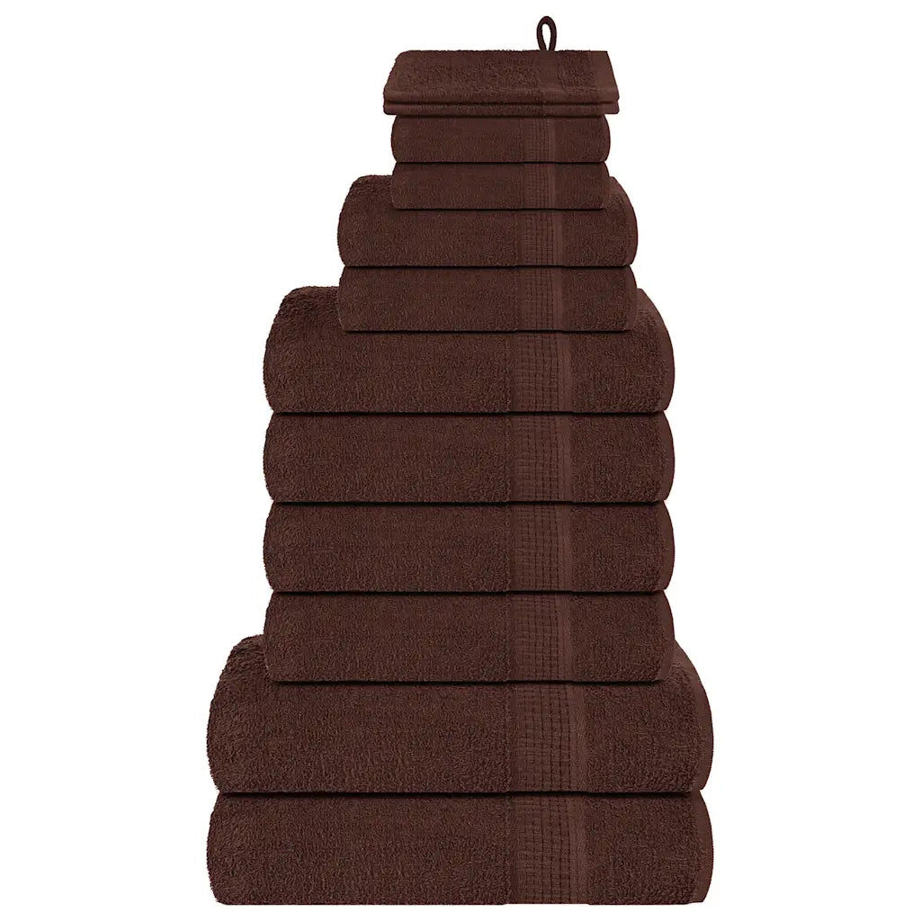 Set di asciugamani 12 pezzi FROGN Marrone 360 g/m² 137099