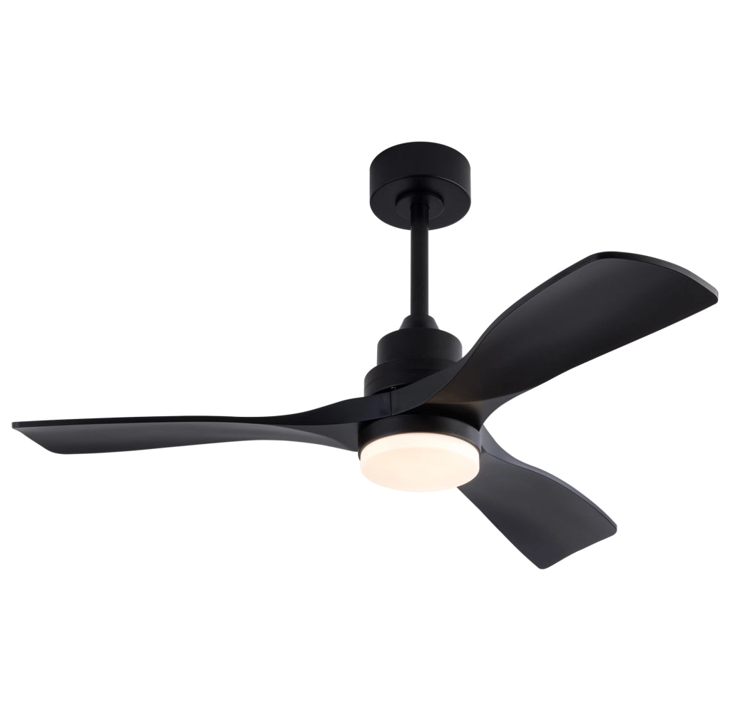 Ventilatore da soffitto 42 pollici con luce LED 20 W e telecomando nero HAVRYA