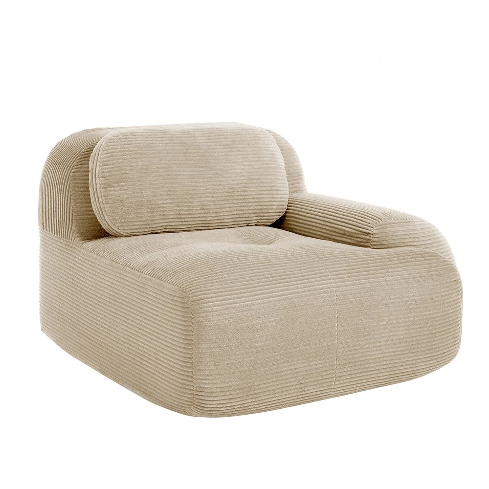 Divano angolare ¨C Minimal ¨C beige tessuto con cuscini