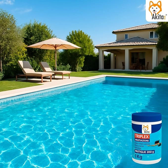 Triplex 3 in 1 Marten 1 kg Cloro, Antialga, Flocculante